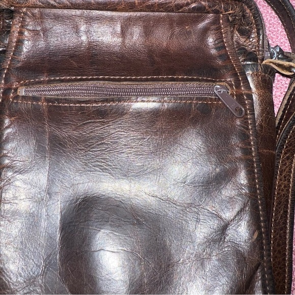 Stickman leather Tan Brown Leather Traveler Bag Crossbody - Picture 6 of 8